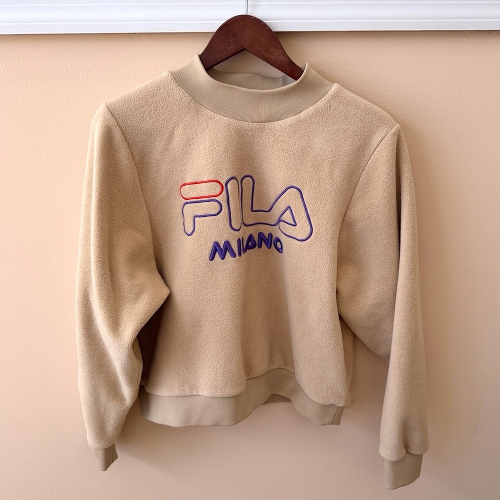Like-new Fila Milano Beige Fleece Sweatshirt with Logo